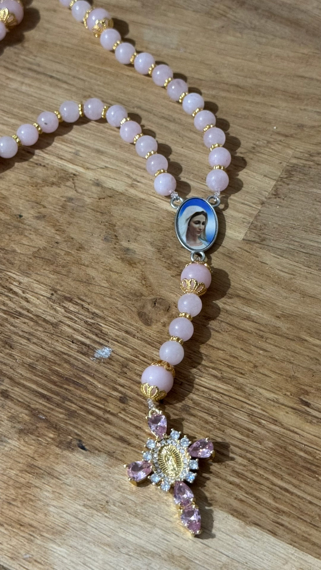 CHAPELET EN QUARTZ ROSE 💖