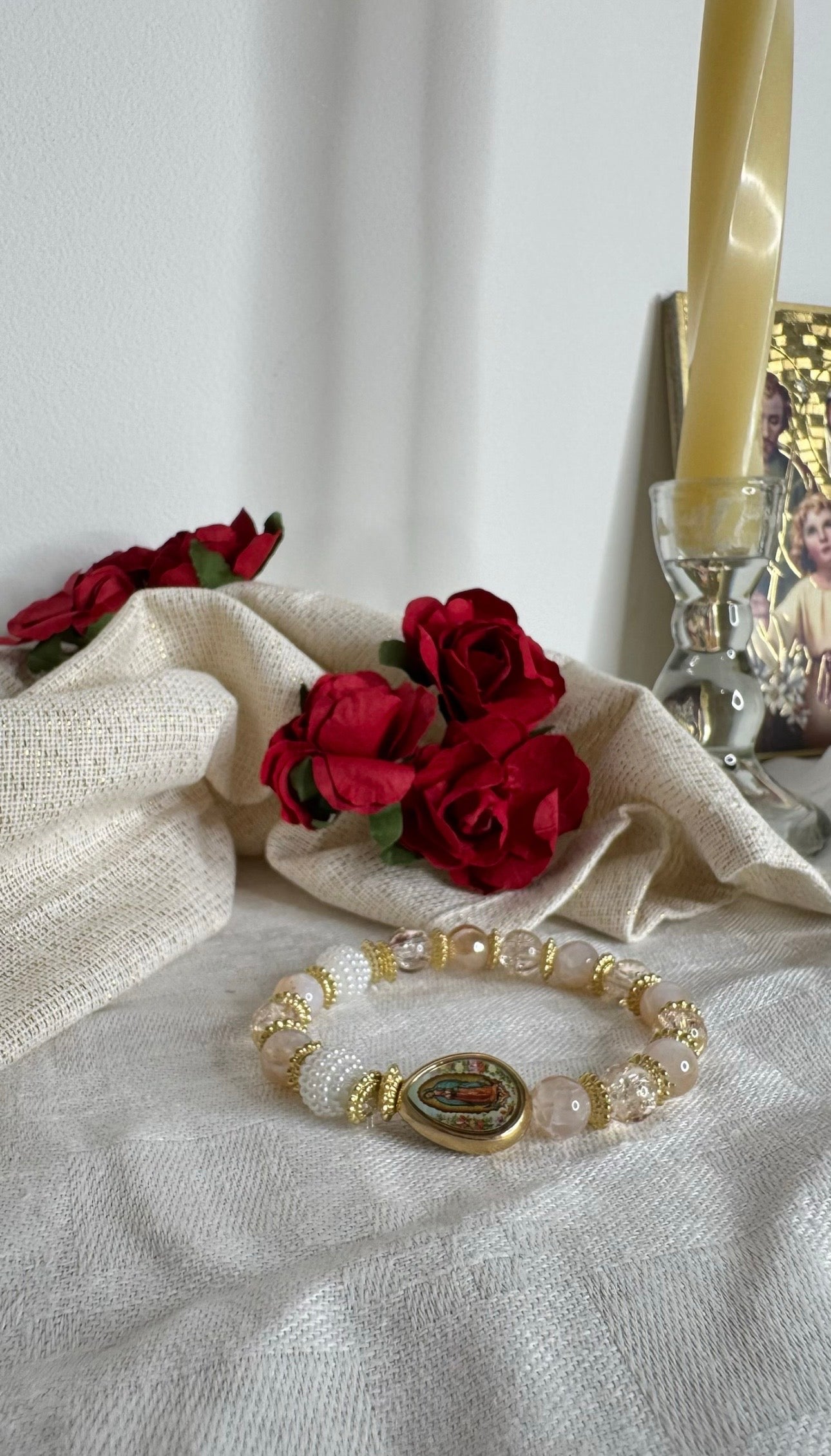 Dizainier Perles Nacrées et Rose Poudré